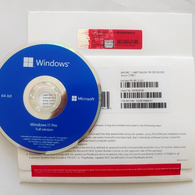 FPP COA 마이크로 소프트 윈도우 11 전문적 키 64 비트 DVD OEM 패키지