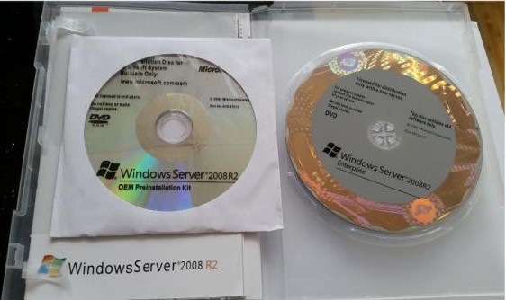 OEM 포장 32bit 64 조금 DVD Microsoft Windows 서버 2008 R2 COA 스티커 dvd 디스크 Windows 2008 R2 기업 판