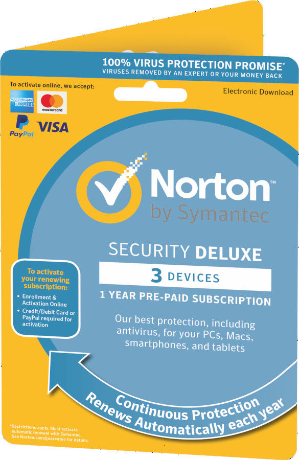 다운로드 컴퓨터 소프트웨어 체계 Norton 안전 호화로운 1 년 3 장치 면허 열쇠는 단식합니다